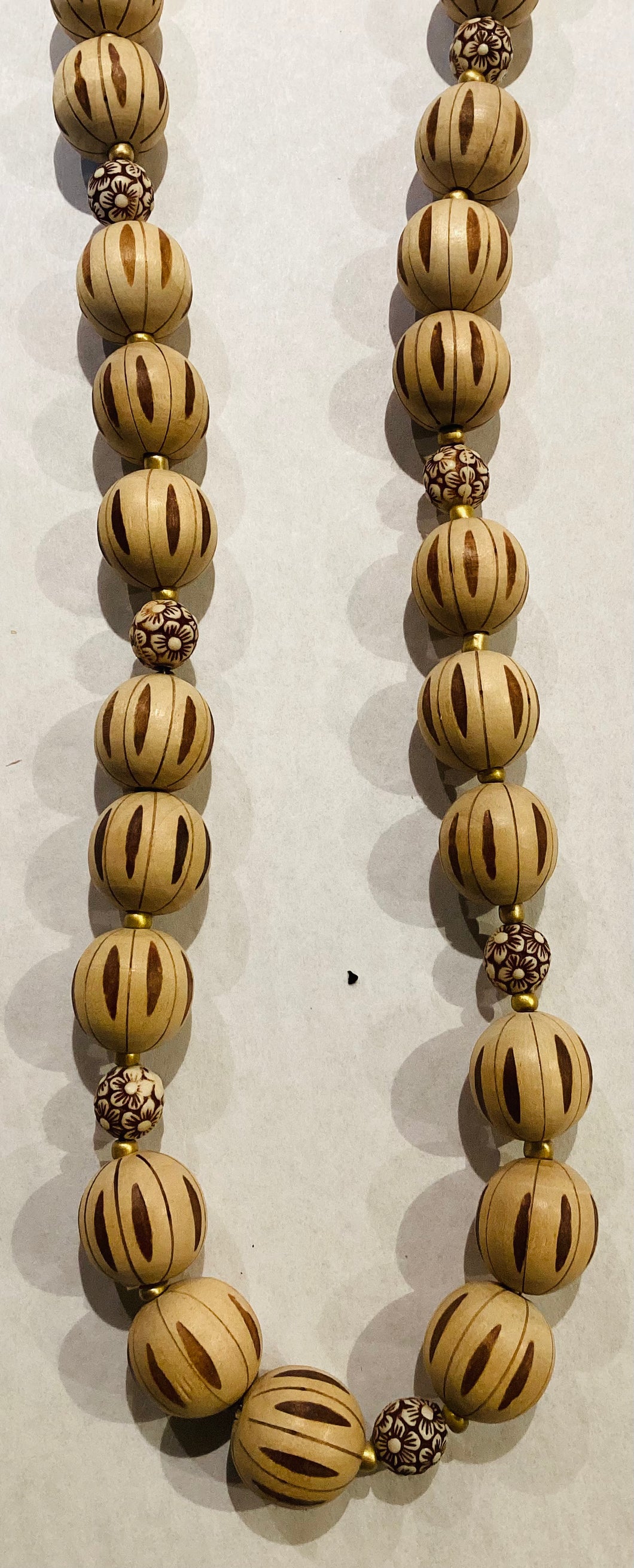 MC2-09 *Long Necklace Wood Beads