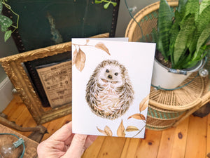 AI1-011 Greeting Note Cards "Patterned Hedgehog"