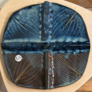 JMW-152 Platter Dish Divided Hosta Imprint