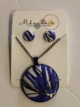 MC1-01 Fabric Button Necklace & Earring Set