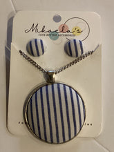 MC1-01 Fabric Button Necklace & Earring Set