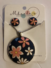 MC1-01 Fabric Button Necklace & Earring Set
