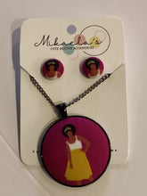 MC1-01 Fabric Button Necklace & Earring Set