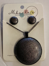 MC1-01 Fabric Button Necklace & Earring Set