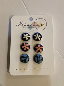 MC1-04 *Fabric Stud Button Earring- (set of 3)
