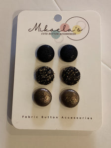 MC1-04 *Fabric Stud Button Earring- (set of 3)