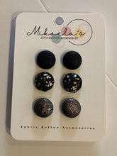 MC1-04 *Fabric Stud Button Earring- (set of 3)