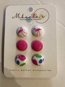 MC1-04 *Fabric Stud Button Earring- (set of 3)