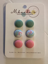 MC1-04 *Fabric Stud Button Earring- (set of 3)