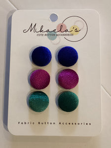 MC1-04 *Fabric Stud Button Earring- (set of 3)