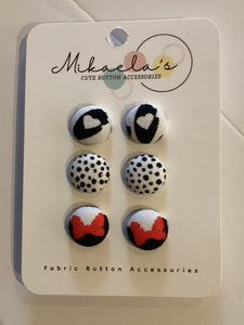 MC1-04 *Fabric Stud Button Earring- (set of 3)