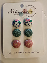 MC1-04 *Fabric Stud Button Earring- (set of 3)