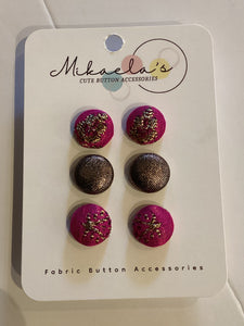MC1-04 *Fabric Stud Button Earring- (set of 3)