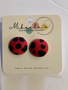 MC1-07 *Fabric Button Stud Earrings (Large)