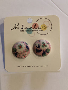 MC1-07 *Fabric Button Stud Earrings (Large)