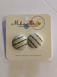 MC1-07 *Fabric Button Stud Earrings (Large)