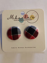 MC1-07 *Fabric Button Stud Earrings (Large)