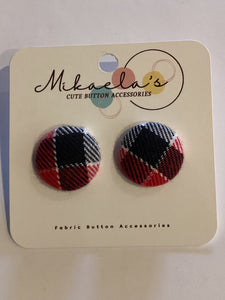 MC1-07 *Fabric Button Stud Earrings (Large)