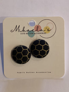 MC1-07 *Fabric Button Stud Earrings (Large)
