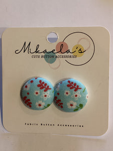 MC1-07 *Fabric Button Stud Earrings (Large)