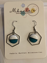 MC1-013 *Fabric Button Shape Pendant Drop Earrings