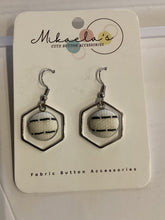 MC1-013 *Fabric Button Shape Pendant Drop Earrings