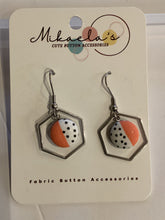 MC1-013 *Fabric Button Shape Pendant Drop Earrings