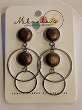 MC1-016 *Long Drop Double Fabric Button Earrings