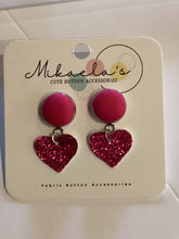 MC1-017 *Fabric Button Stud Earrings (heart)