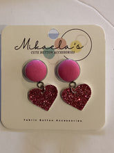 MC1-017 *Fabric Button Stud Earrings (heart)