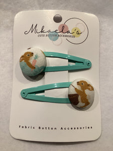 MC1-022 *Fabric Button Hair Clips