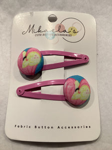 MC1-022 *Fabric Button Hair Clips