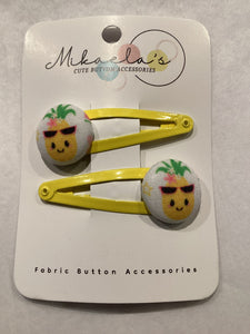 MC1-022 *Fabric Button Hair Clips