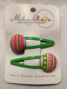 MC1-022 *Fabric Button Hair Clips