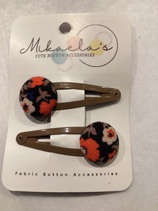 MC1-022 *Fabric Button Hair Clips