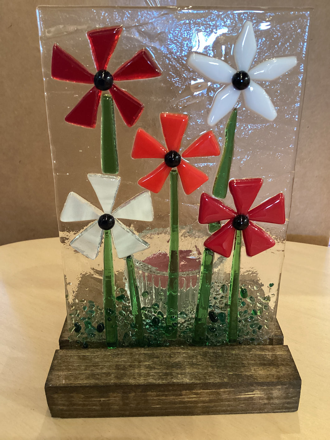 LD2-04 Fused Glass Tea light/Candle Holder