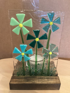 LD2-04 Fused Glass Tea light/Candle Holder