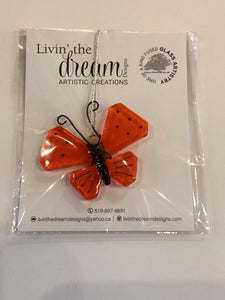 LD2-024 Mini Hanging Butterfly Fused Glass