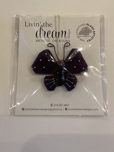 LD2-024 Mini Hanging Butterfly Fused Glass