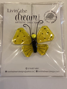 LD2-024 Mini Hanging Butterfly Fused Glass