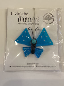 LD2-024 Mini Hanging Butterfly Fused Glass