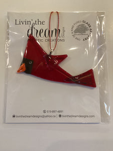 LD2-022 Mini Hanging Bird Fused Glass