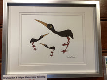 PM1-018 Original Watercolor Painting "Bird Family"