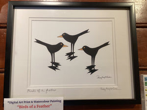 PM1-031 *Digital Print Watercolor Painting "Birds of a Feather"