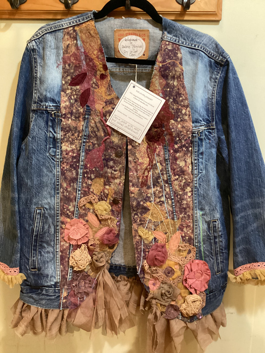 DM2-161 Denim Collarless Embellishment Jacket