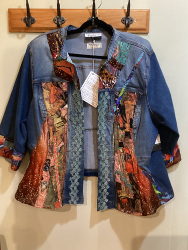 DM2-162 *Oversize Denim / Orange Patches  Jacket