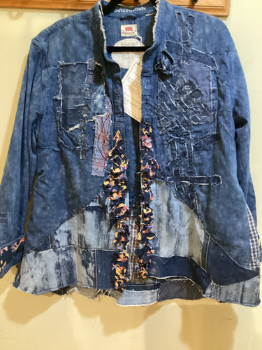DM2-165 *Oversize Denim Patches Jacket