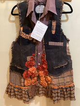 DM2-199 Denim Long Plaid Vest Jacket