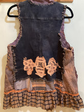 DM2-199 Denim Long Plaid Vest Jacket