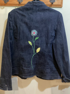 DM2-215 *Black Jean & Blue Flowers Jacket